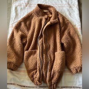 Red and tan teddy jackets